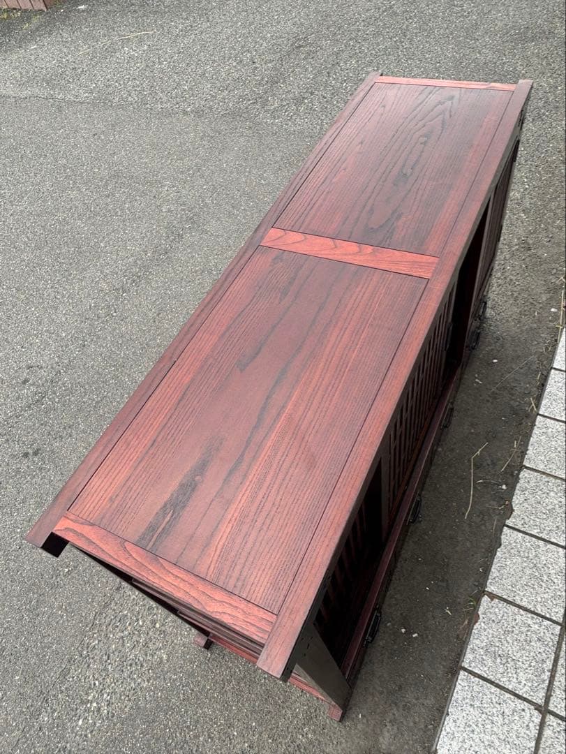 赤*こ様 木製　棚　和風　レトロ　アンティーク　キャビネット　茶棚　戸棚　民芸家