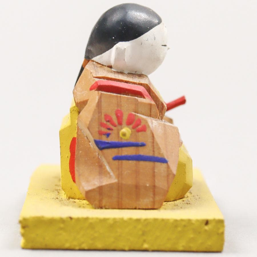 平安時代 垂髪官人木彫 一刀彫 風俗人形 農民人形 置物