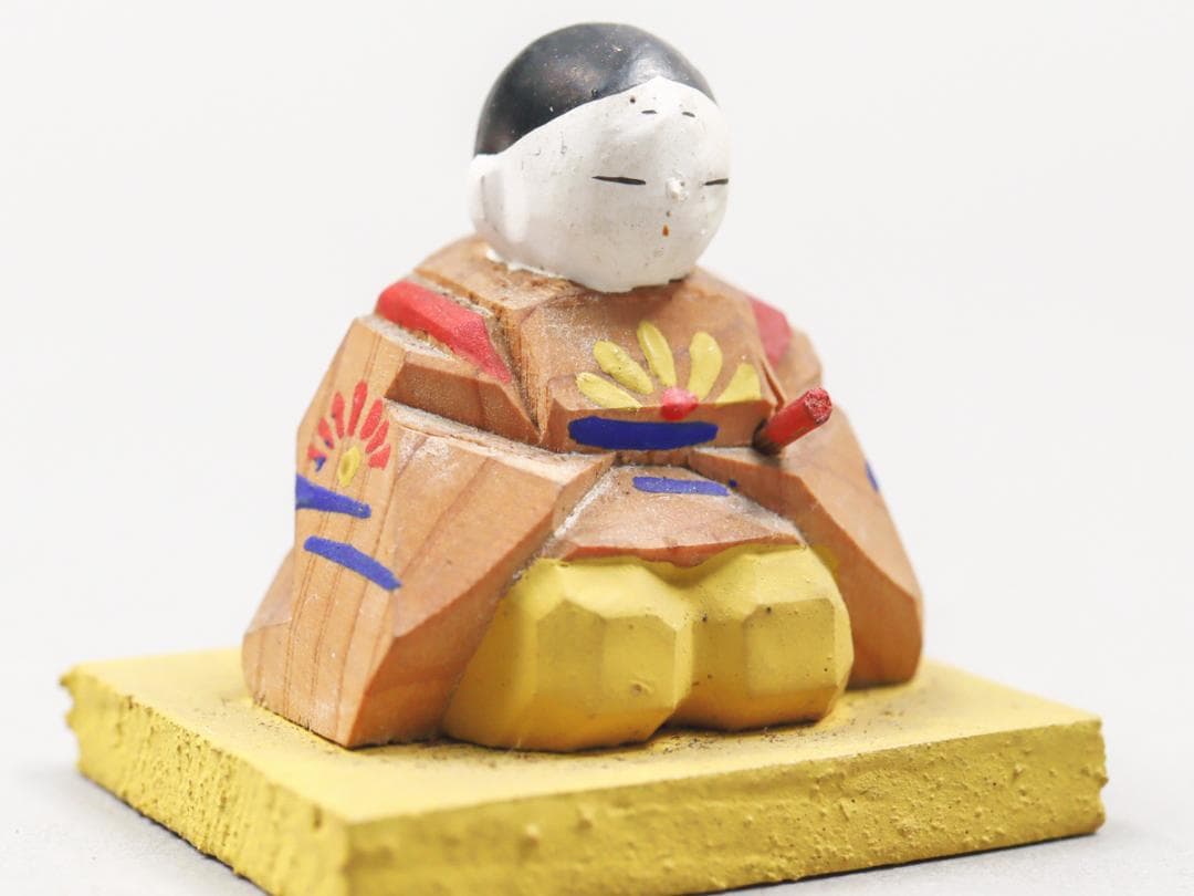 平安時代 垂髪官人木彫 一刀彫 風俗人形 農民人形 置物