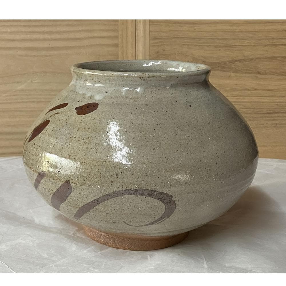 e3087 西岡小十 絵唐津 壷 共箱 唐津焼 壺 花入 茶道具