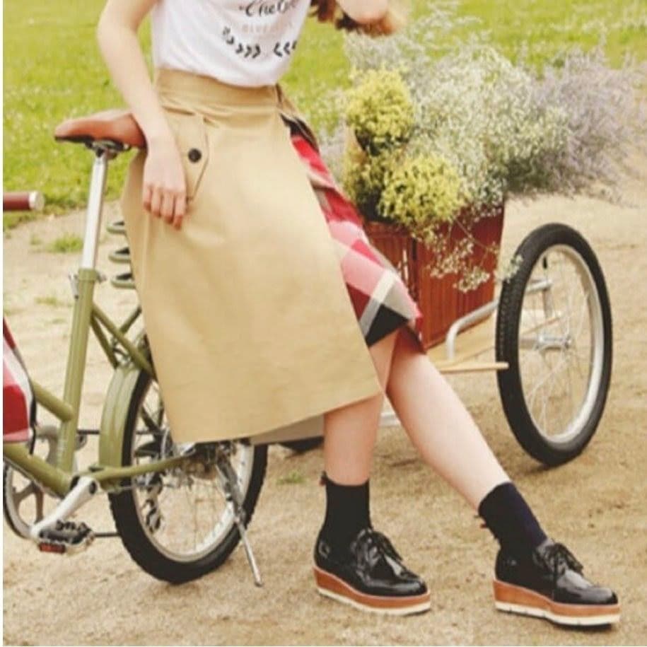 【タグ付き】BLUE LABELCRESTBRIDGEクリアソフトツイルスカート