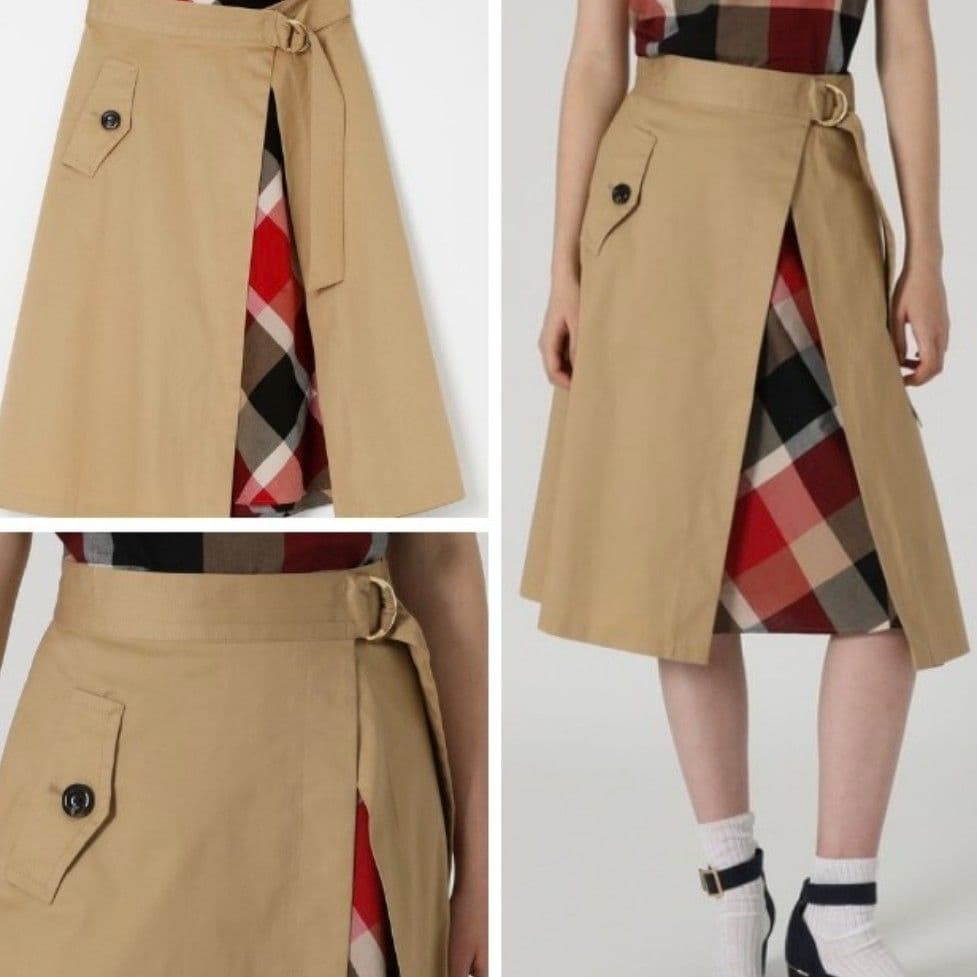 【タグ付き】BLUE LABELCRESTBRIDGEクリアソフトツイルスカート