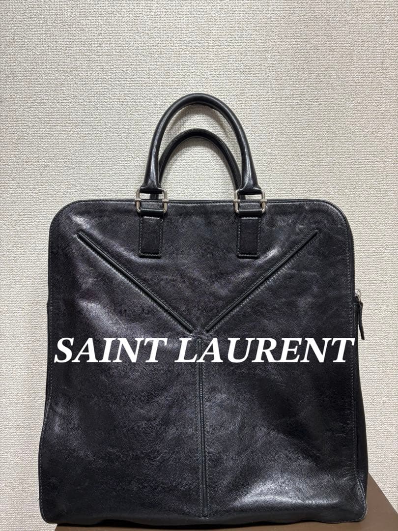 バッグ YVES SAINT LAURENT black leather bag
