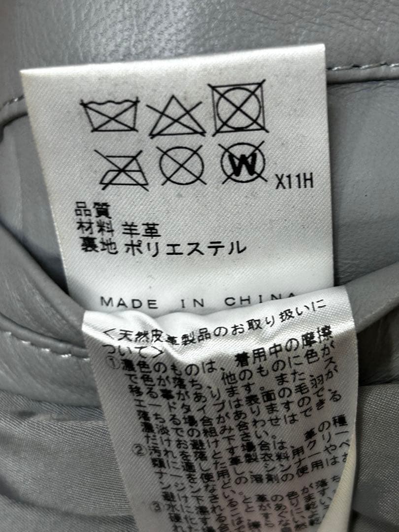 ✨美品JOSEPH HOMM フード付きレザージャケット グレーサイズ50羊革