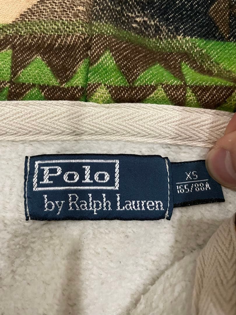 【希少・美品】ポロラルフローレン ジップパーカー フード裏ネイティブ柄 灰 S