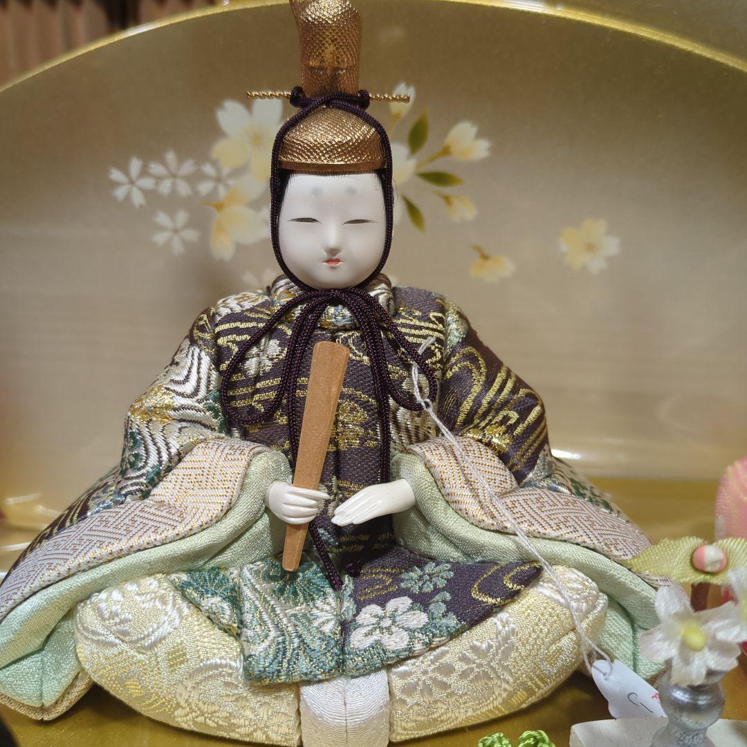 木村一秀 木目込雛人形 5人セット 金彩飾り台付き
