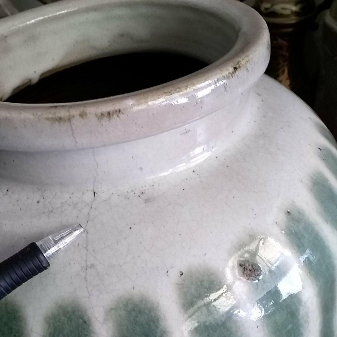 明治〜江戸期辺りの古信楽焼壺/すだれ茶壺