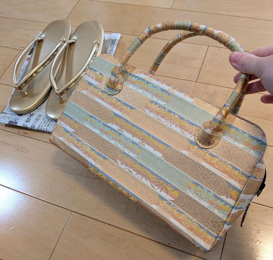 和装用バッグ草履セット　七五三　お宮参り　茶会　　利休バッグ