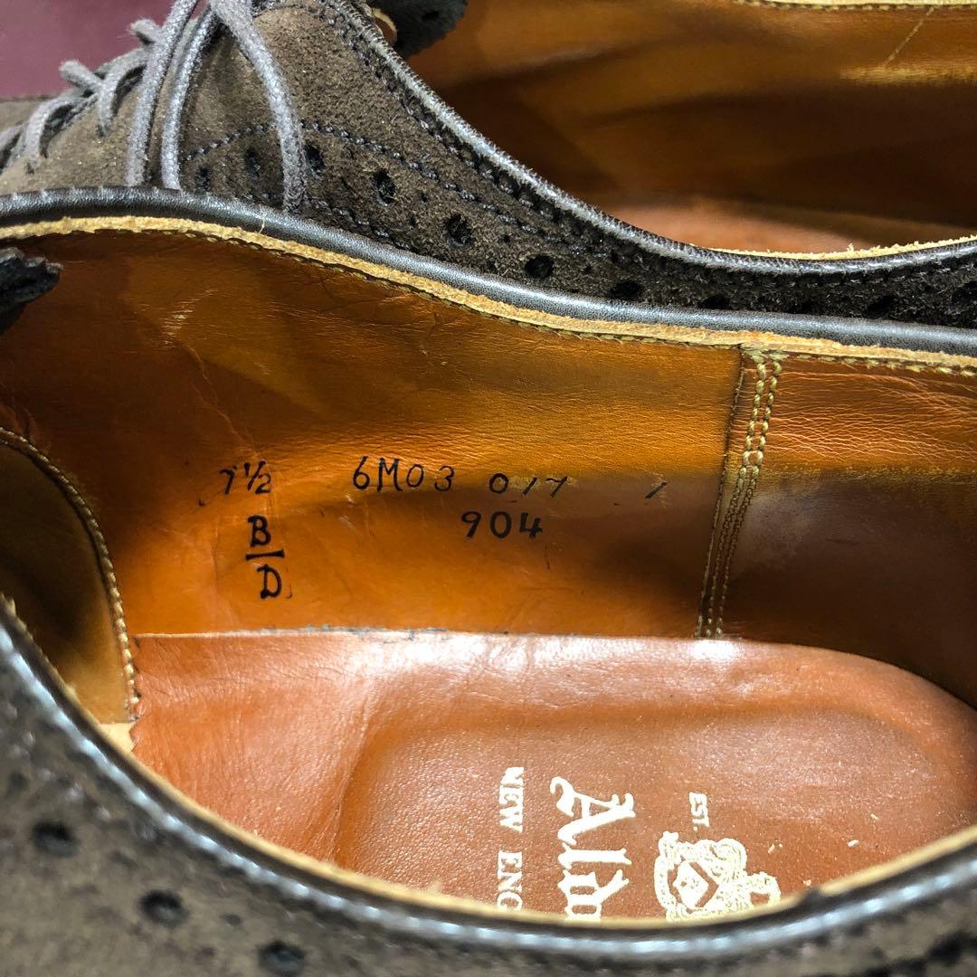 オールデン　904 スエード　ウィングチップ　7 1/2 Alden