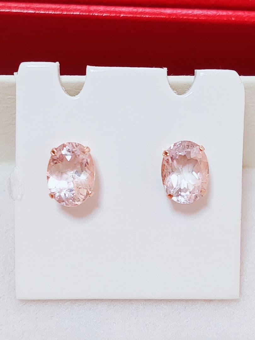 新入荷 未使用品 k18 天然モルガナイト ピアス