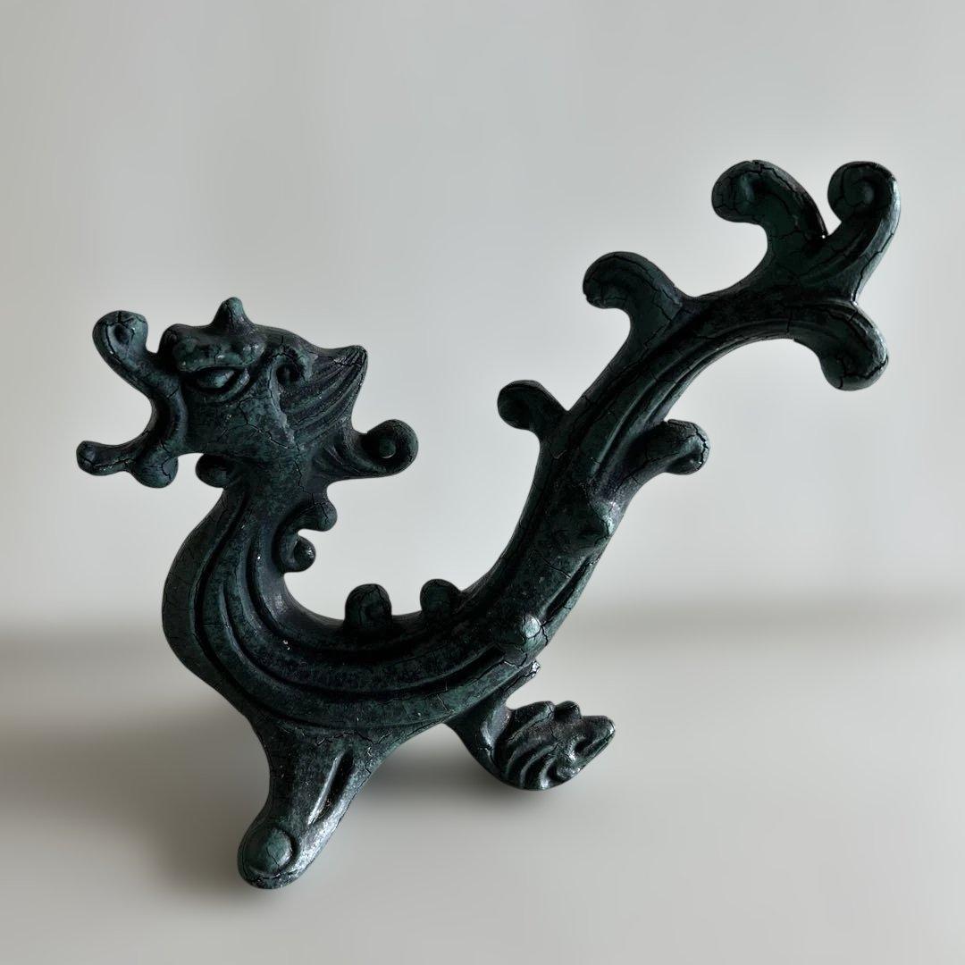 中国 古美術 鋳物 金属工芸 華龍 置物 龍置物 竜置物