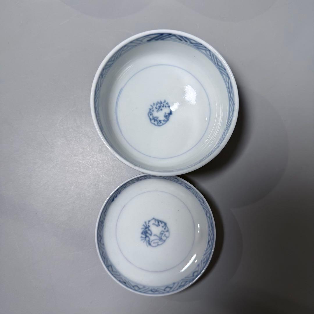 古伊万里　染付雪輪文蓋茶碗　六客　江戸時代後期　品格　可愛らしい器　料理屋