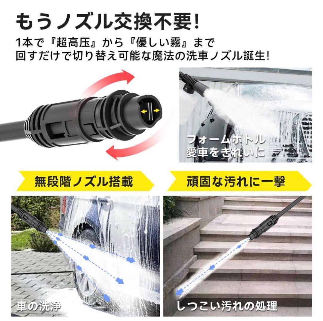 高圧洗浄機 A4用紙サイズ 超軽量2.85kg 12MPa 小型 低騒音