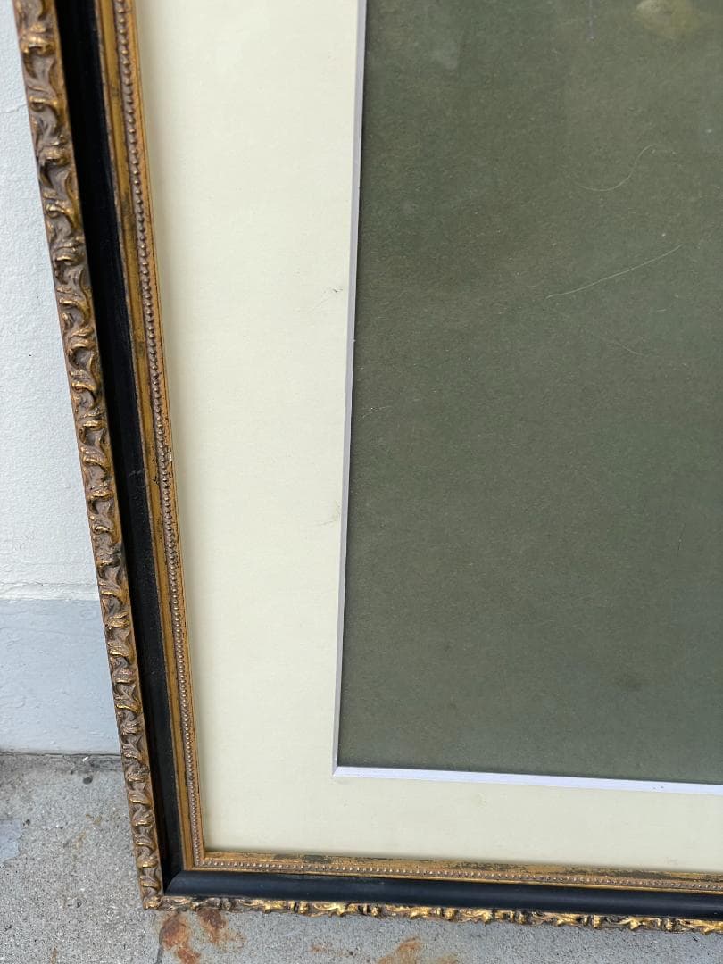 大型 額縁 フレーム アンティーク ゴールド マット付 高級 ヴィンテージ 美品