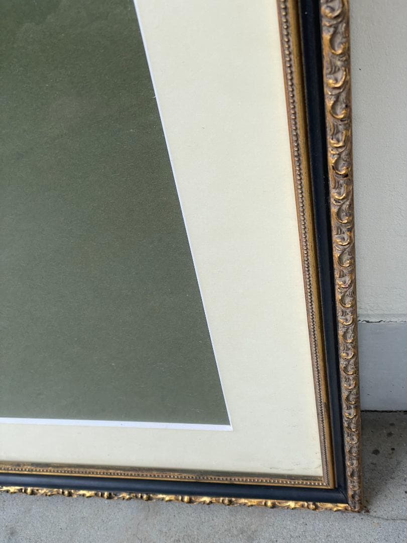 大型 額縁 フレーム アンティーク ゴールド マット付 高級 ヴィンテージ 美品