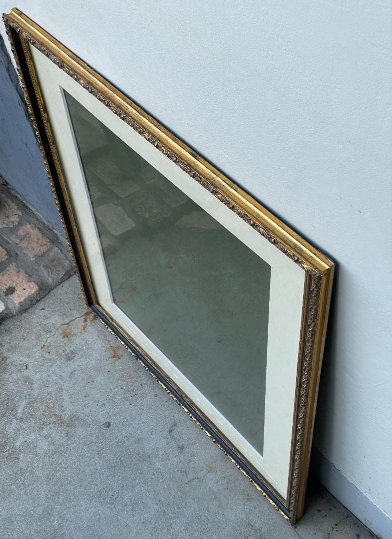 大型 額縁 フレーム アンティーク ゴールド マット付 高級 ヴィンテージ 美品