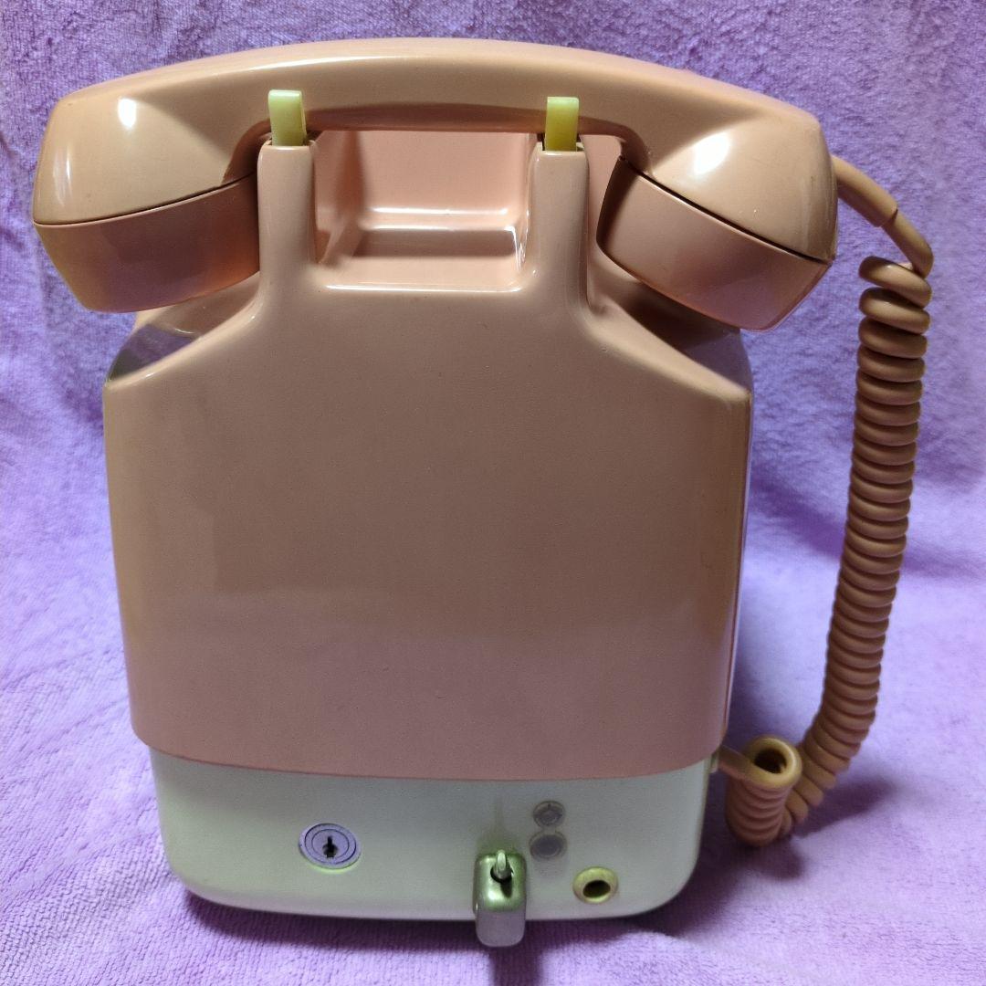 【昭和レトロ】ピンク公衆電話機／10円硬貨式ダイヤル電話