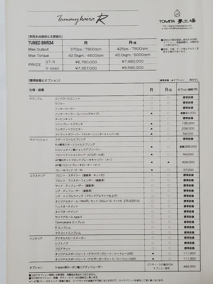 ☆超希少  kaira トミーカイラ R R34 GT-R カタログ