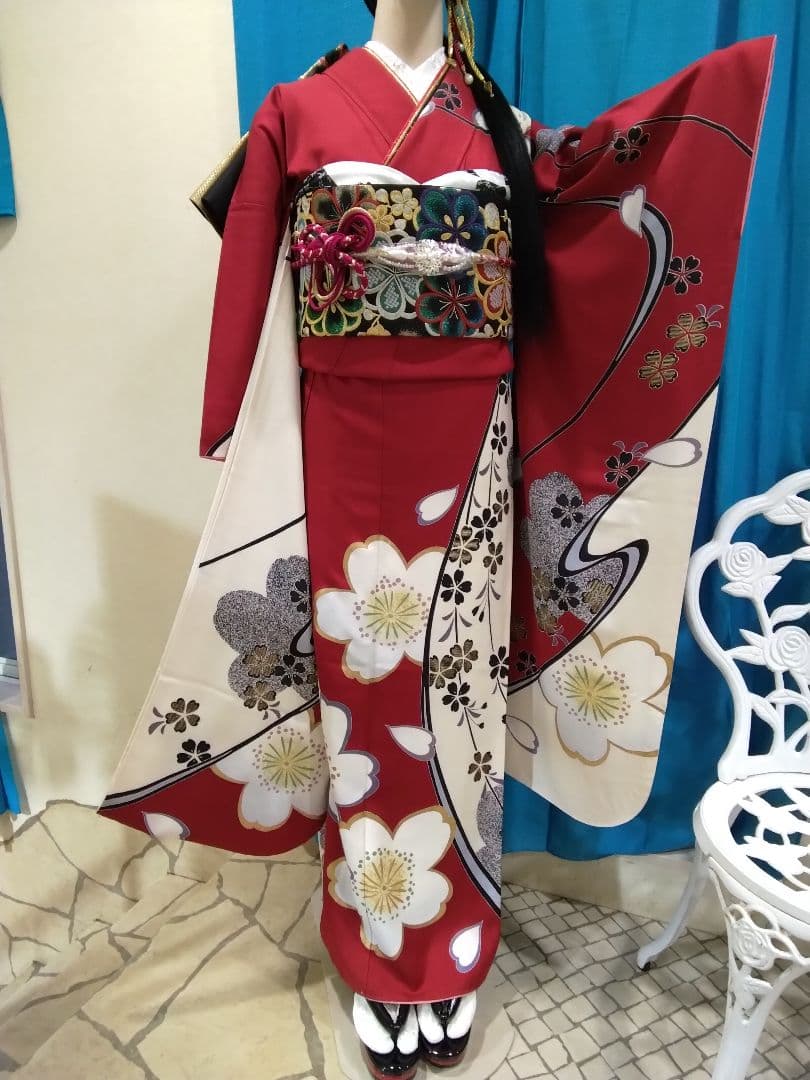 【専用】振袖フルセット、正絹振袖、半襟重ね衿、帯揚げ帯締め、西陣袋帯、長襦袢、H