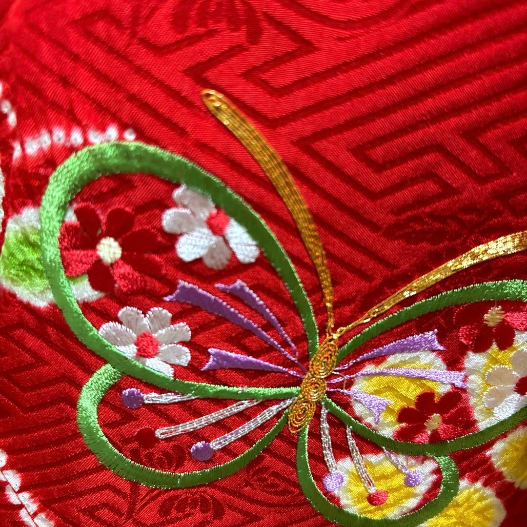 七五三　正絹　着物、長襦袢　7歳　お正月