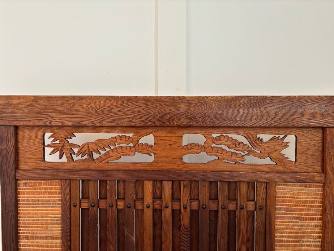 ついたて 衝立 間仕切り 欄間 パーテーション 工芸 民芸 木彫り ヴィンテージ