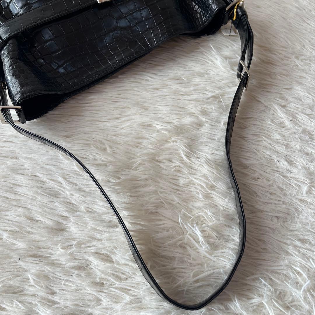 【新品未使用】TOKYO YK製　クロコダイル　ワンショルダーバッグ　JRA認定