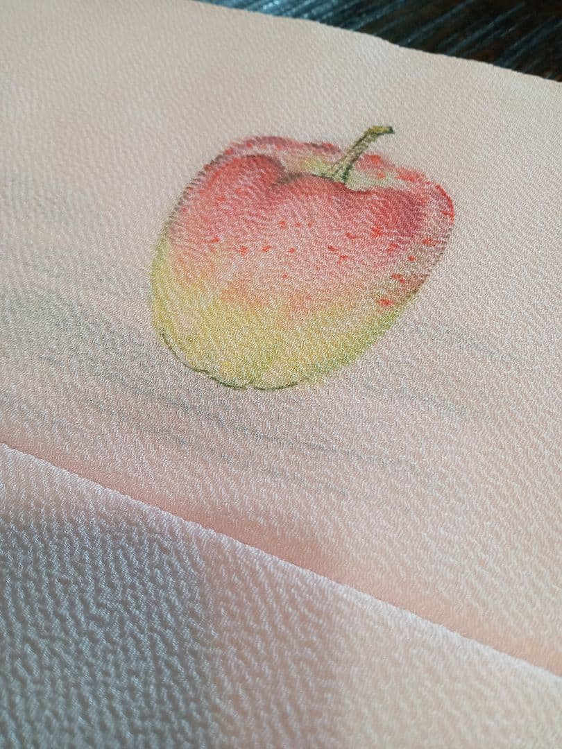 新品！正絹名古屋帯 手描き果物 作家落款印