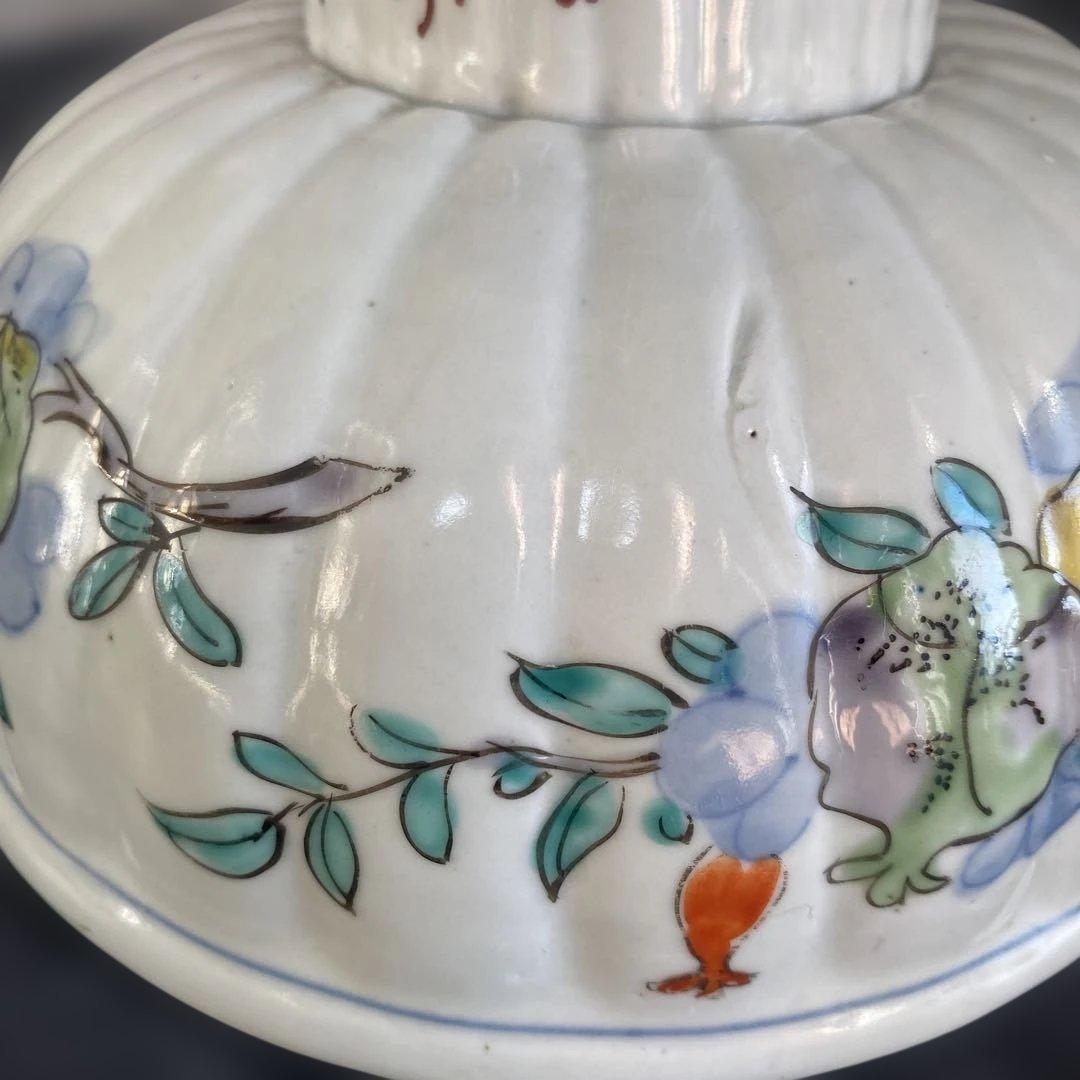 カケヒビなし古伊万里　杯洗　盃洗　色絵杯洗　陶芸　年代物