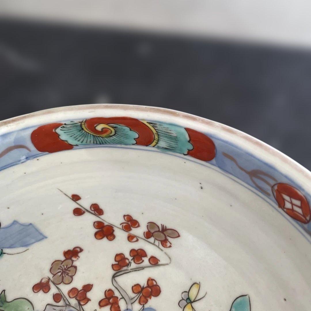 カケヒビなし古伊万里　杯洗　盃洗　色絵杯洗　陶芸　年代物