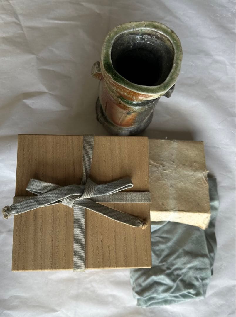 杉本貞光　伊賀耳付花入　伊賀　信楽　寺垣外窯　茶道具　共箱