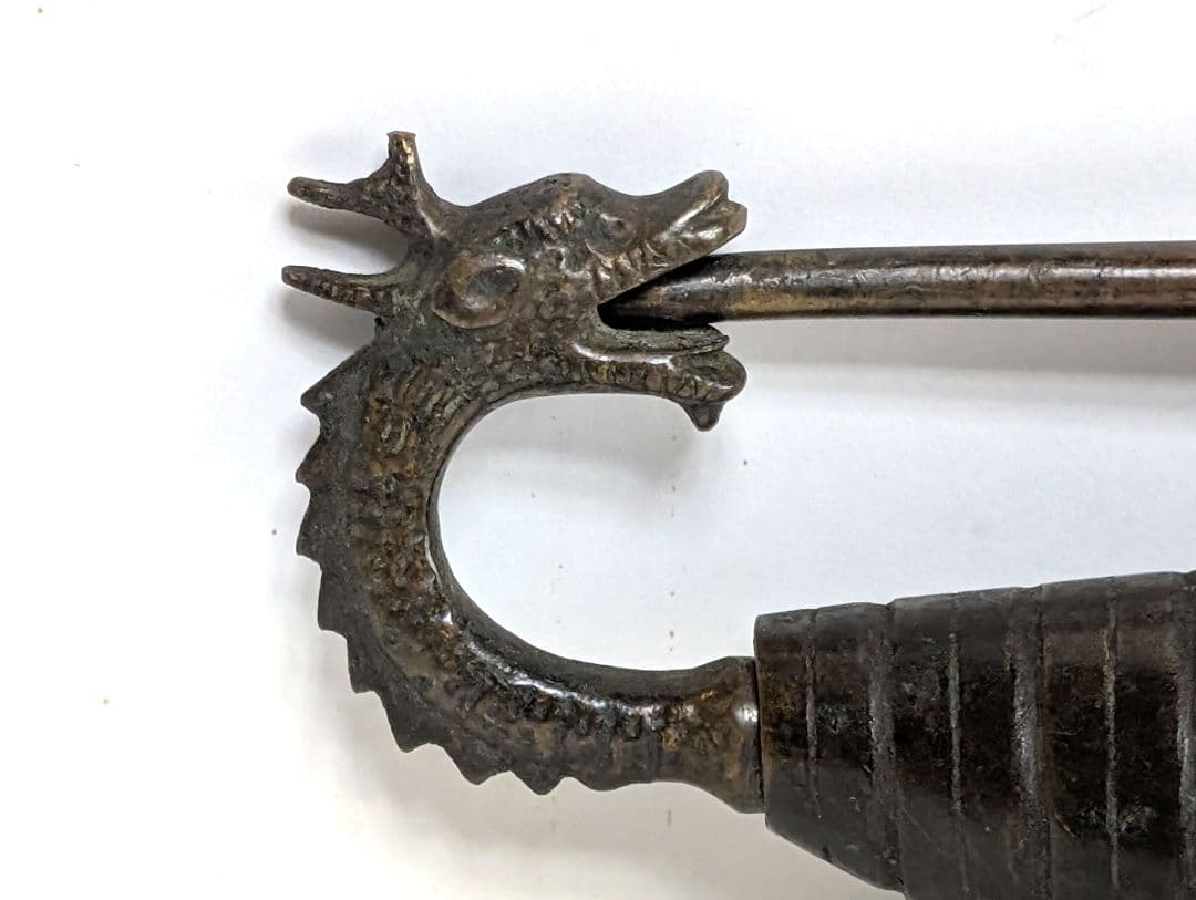 アンティーク錠前　双龍鍵　鍵　工芸品