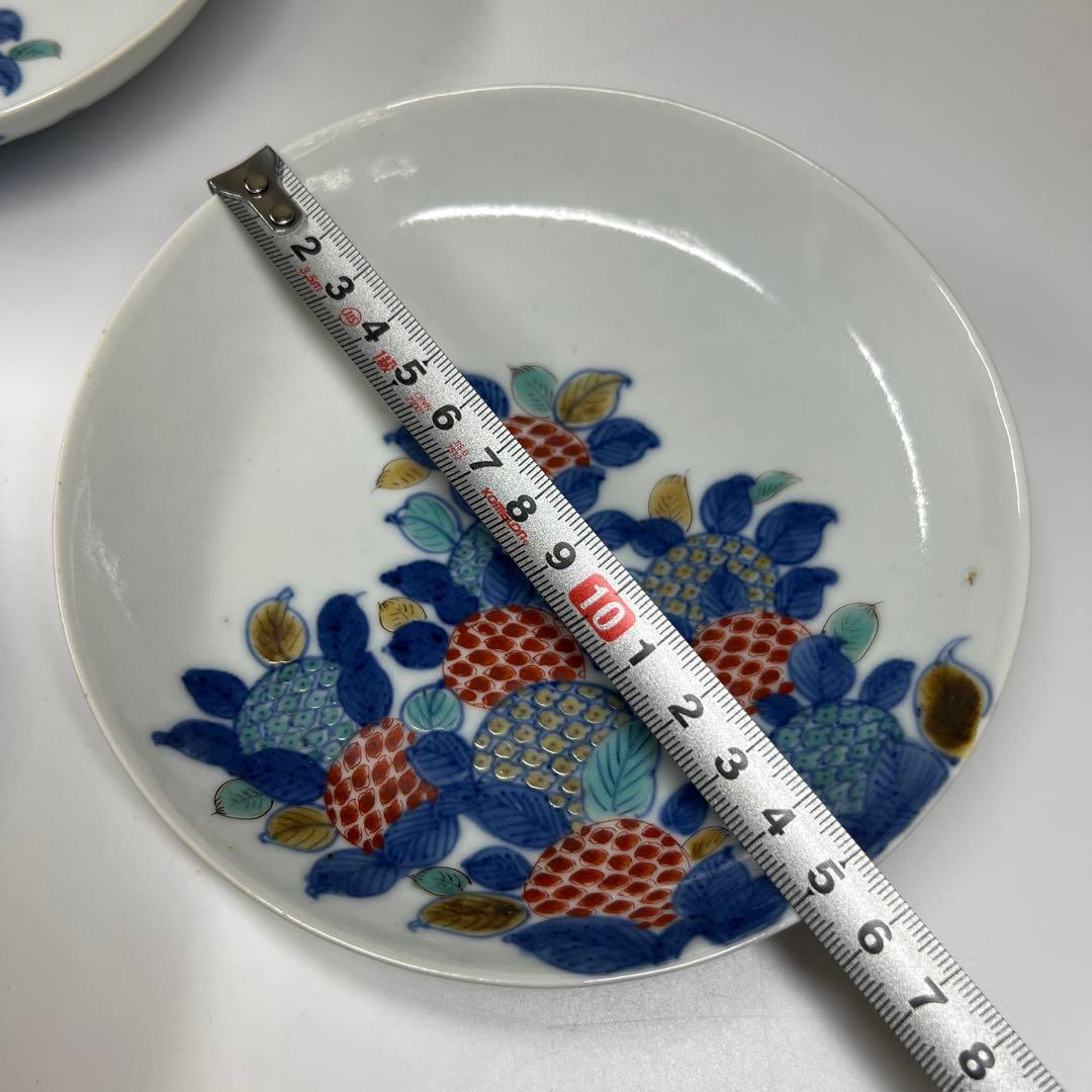 江戸後期〜明治初期　色鍋島中皿10枚　木箱付　直径約15㎝東Y7-0723⭐︎2F