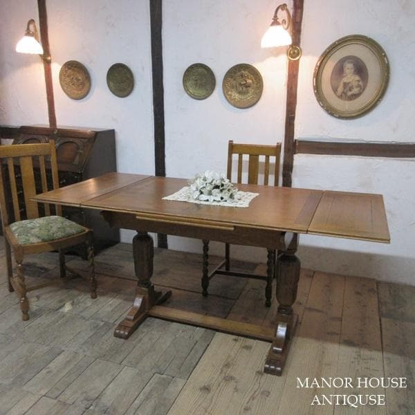 イギリス アンティーク 家具 ドローリーフテーブル ダイニング 英国 6239d
