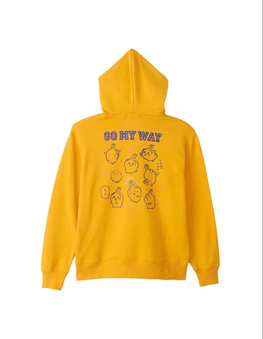 ちいかわ ZIPパーカー GO MY WAY イエロー うさぎ サイズM