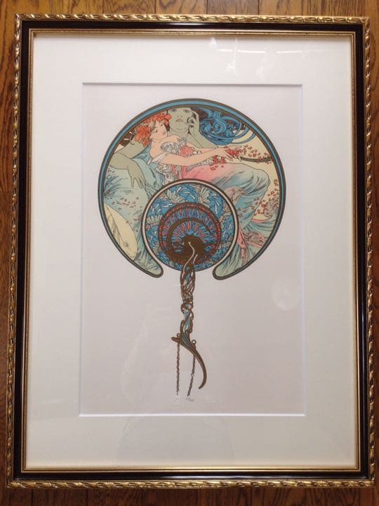 ミュシャ額装リトグラフ