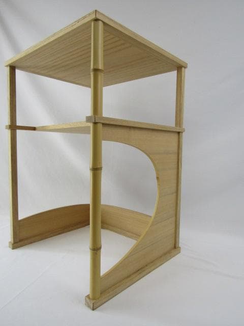 Y5-0929 ◇茶道具 裏千家 圓能斎好 猿臂棚 組立済品◇