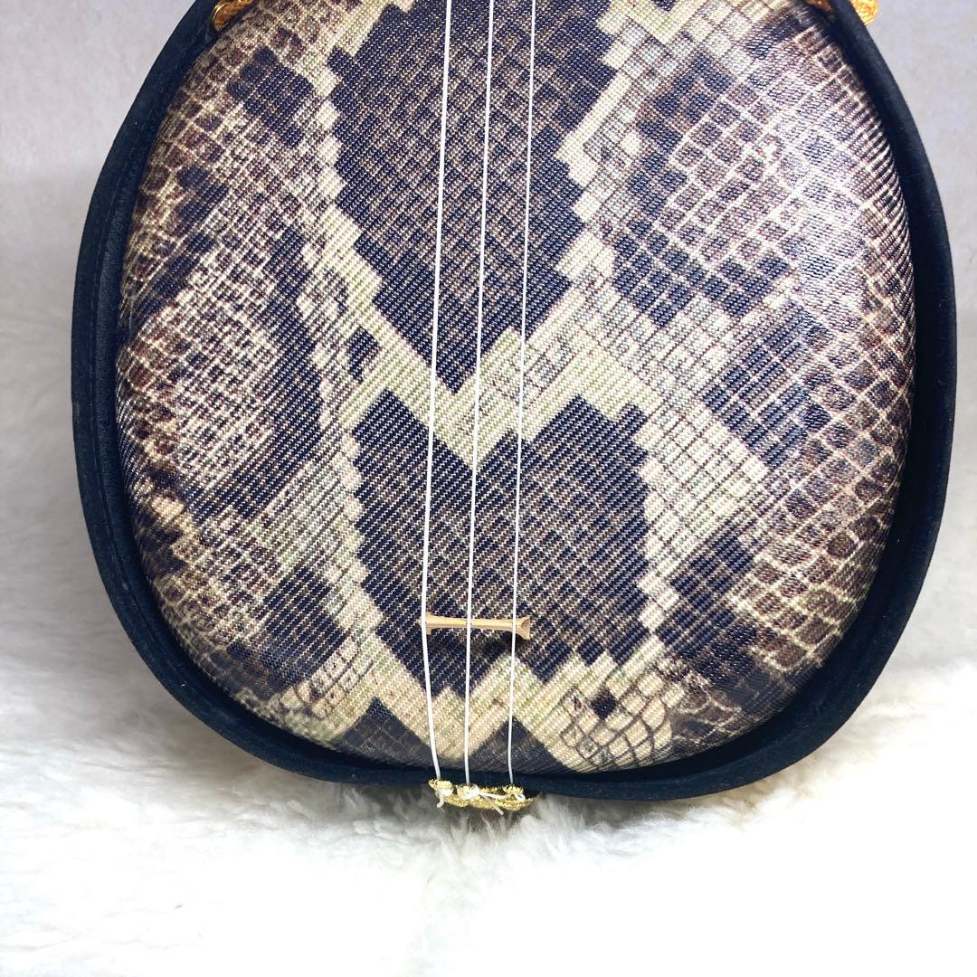 沖縄 三線 特上 人工皮革 蛇柄 ソフトケース 三味線
