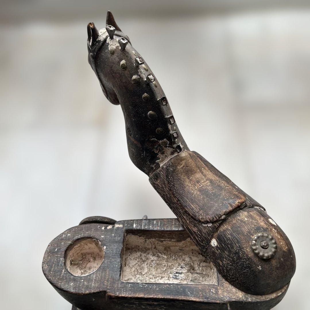 の*ん様 アンティーク木馬 車輪付き 木製