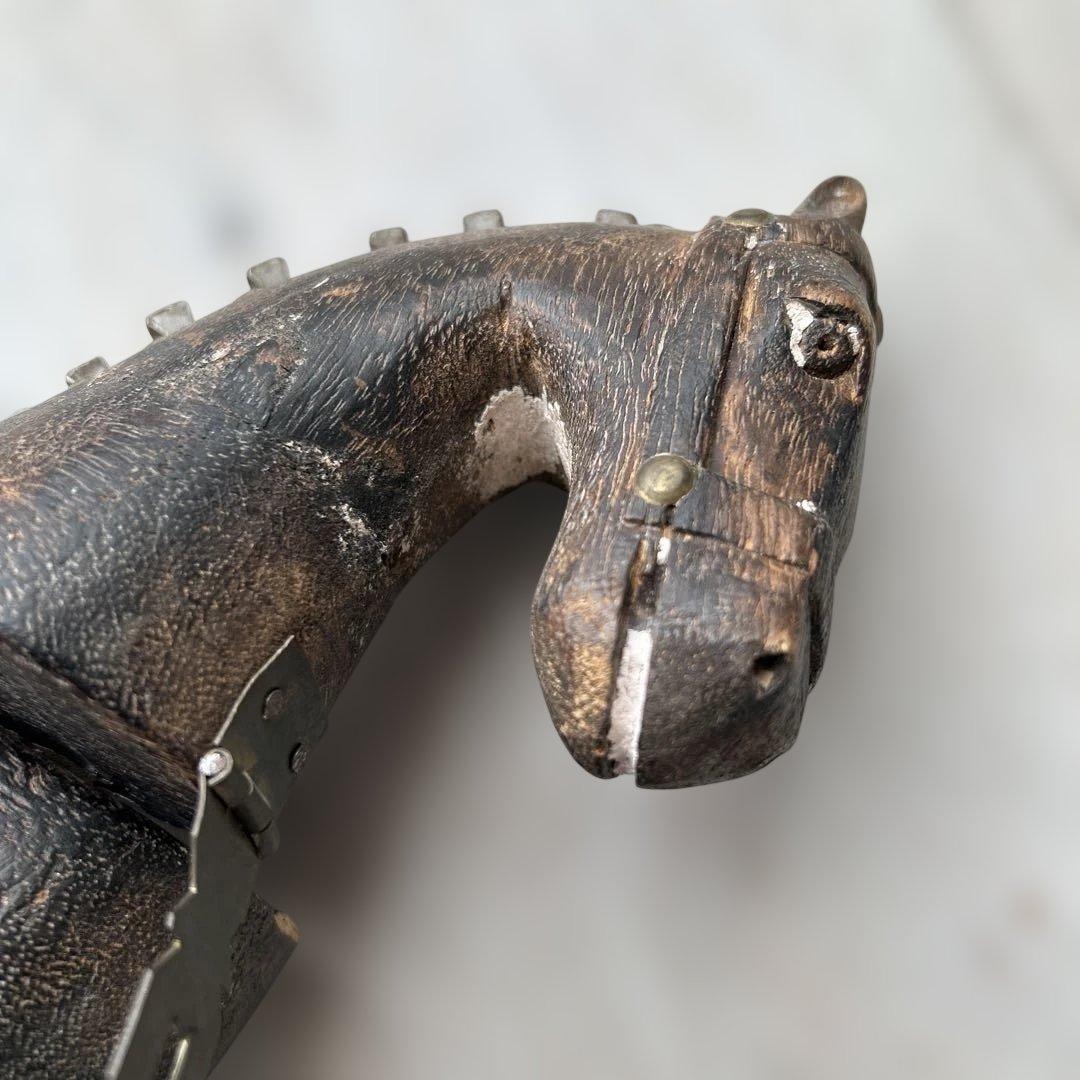 の*ん様 アンティーク木馬 車輪付き 木製