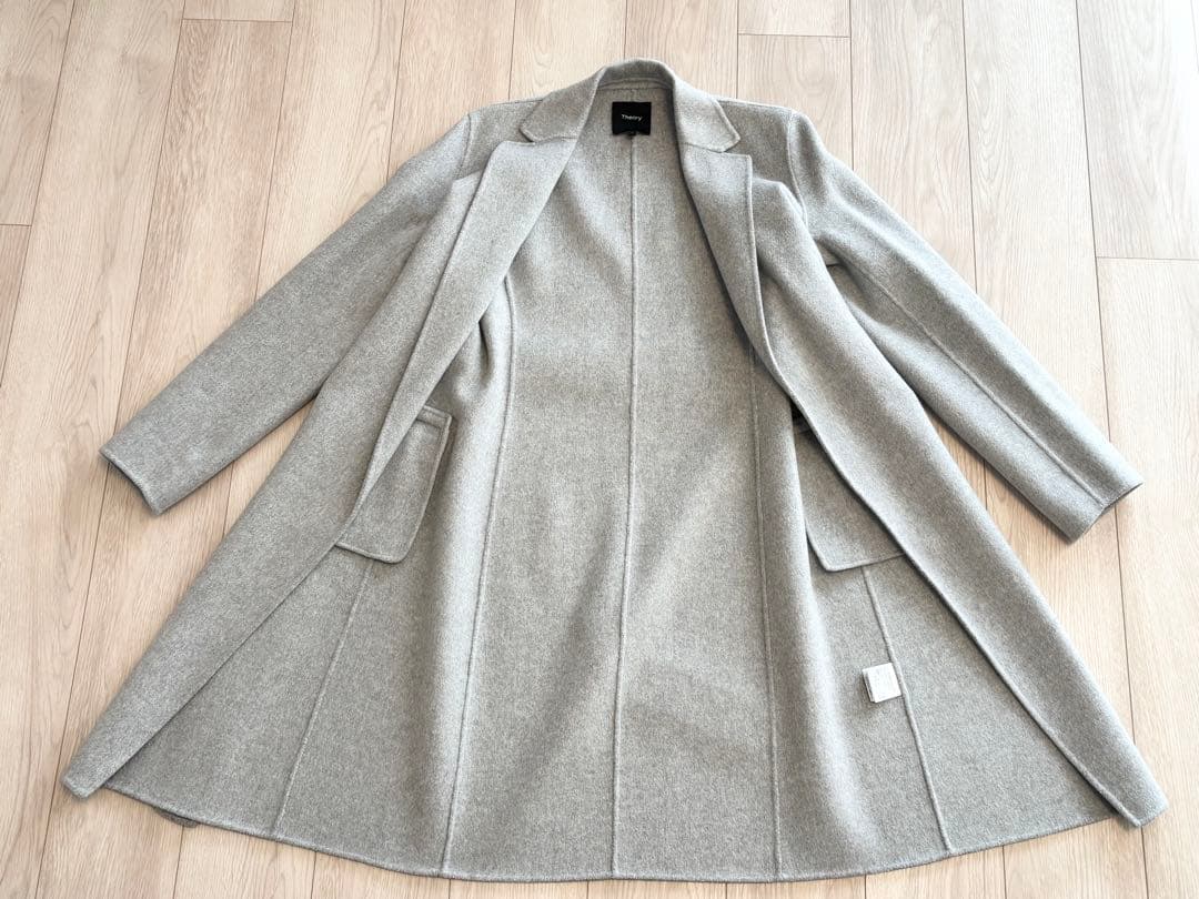 Theory セオリー カシミヤ ロングコート グレー