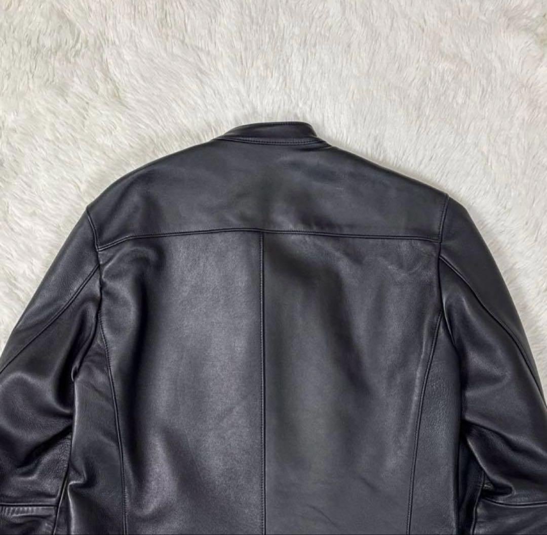 極美品✨ LIDNM シングルライダース シープスキン 羊革　ダブルジップ　L