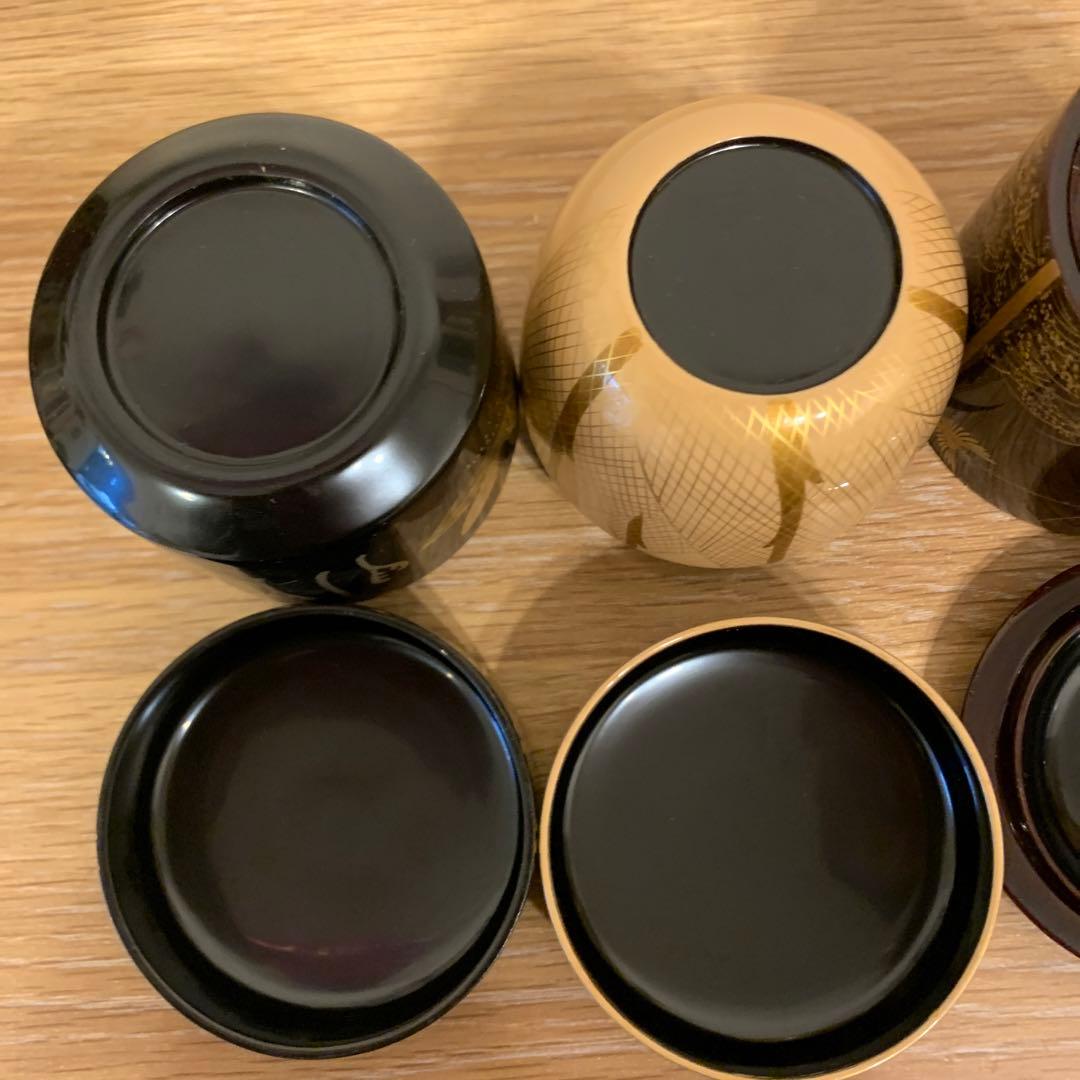 春の野・白塗 平網・金林寺 鳴子・黒塗 老松/四季棗！『宮田宗景』造　129