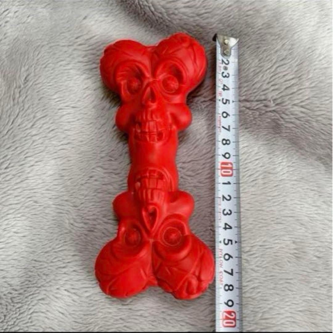 犬 おもちゃ 頑丈 ガイコツ 赤 ストレス発散 大型犬 中型犬 ペット