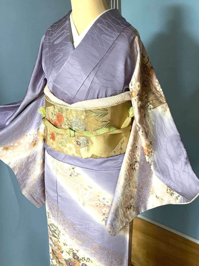 訪問着フルセット　籠　牡丹　四季の花　錦彩