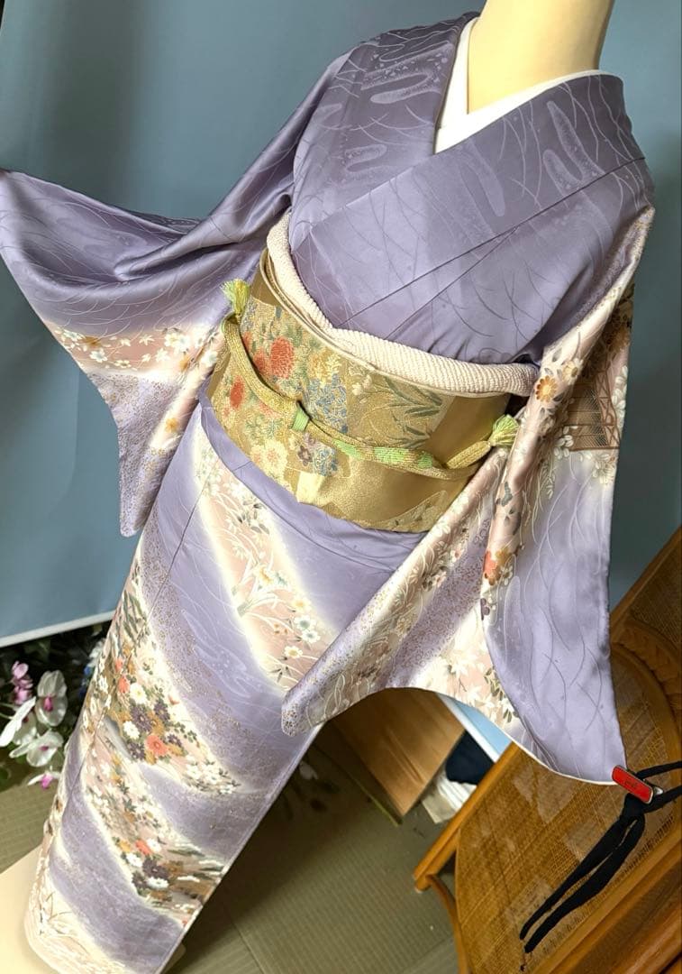 訪問着フルセット　籠　牡丹　四季の花　錦彩