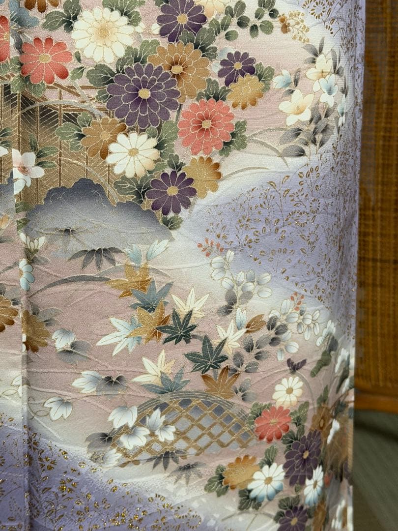 訪問着フルセット　籠　牡丹　四季の花　錦彩