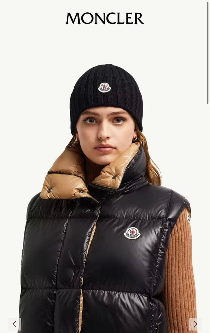 MONCLER ニット帽　黒　ユニセックス