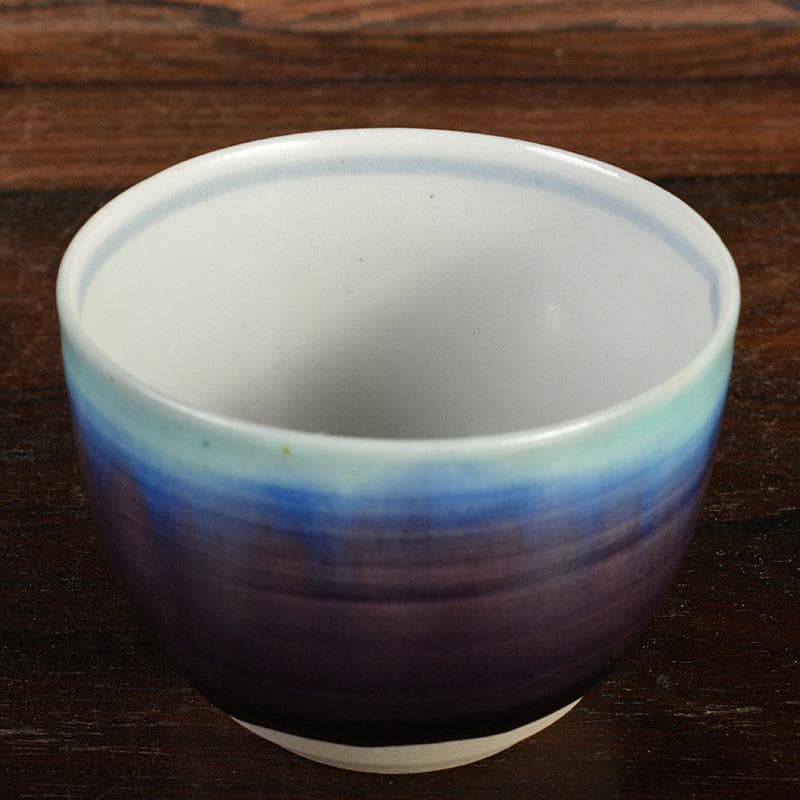 九谷焼　人間国宝　三代八十吉　徳田正彦作　彩釉　ぐい?み　共箱　V　R7394