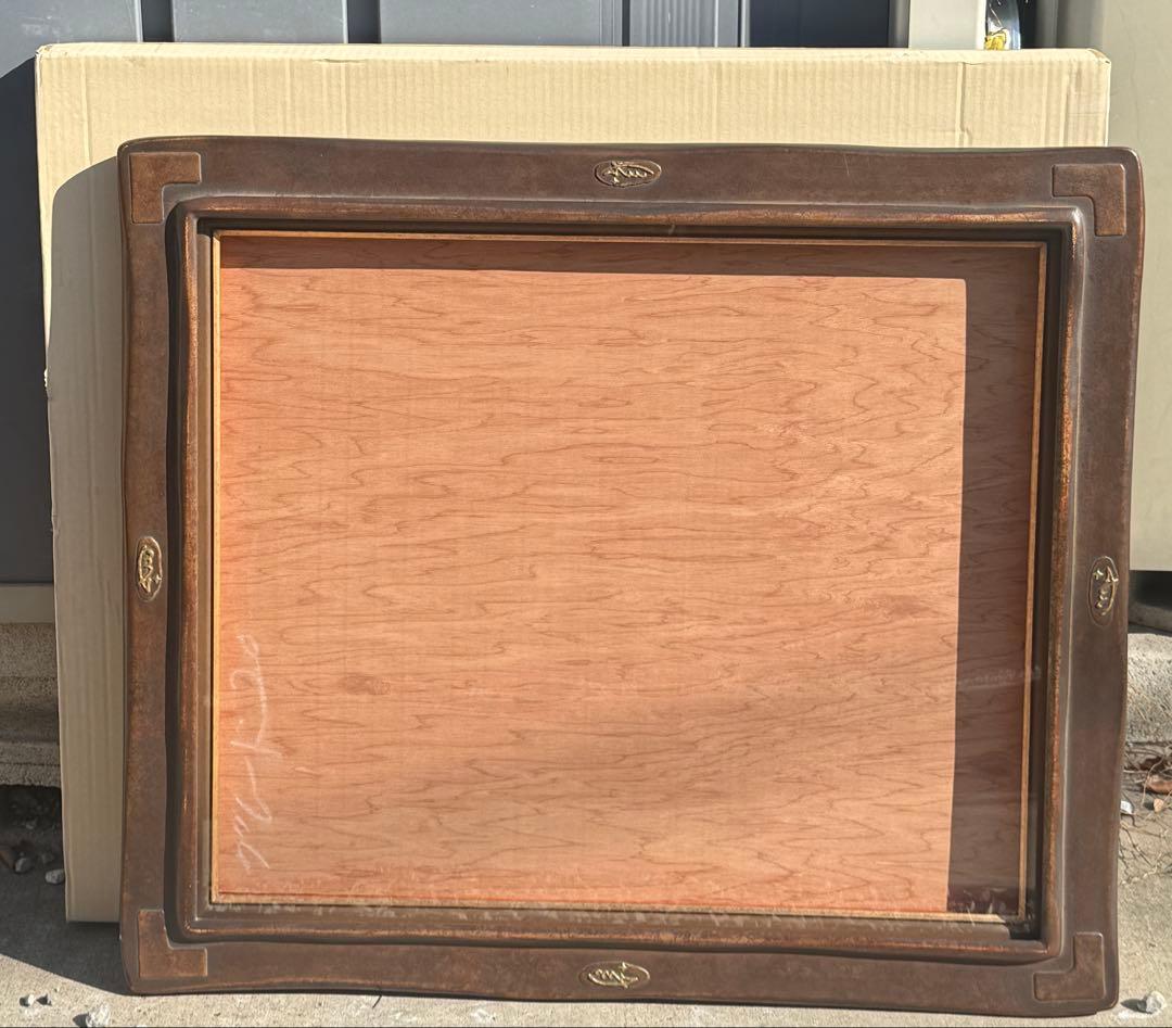 F20 アンティーク調ダークブラウンの額縁　 アクリル板&箱＆黄色袋付き1/5