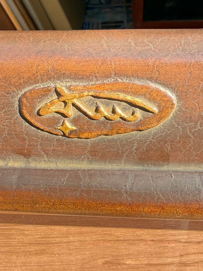 F20 アンティーク調ダークブラウンの額縁　 アクリル板&箱＆黄色袋付き1/5